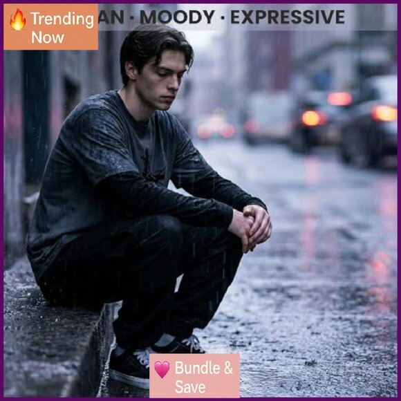 Gothic Long Sleeve Tee Thorn Cross Print Punk Streetwear Unisex - Picture 5 of 7